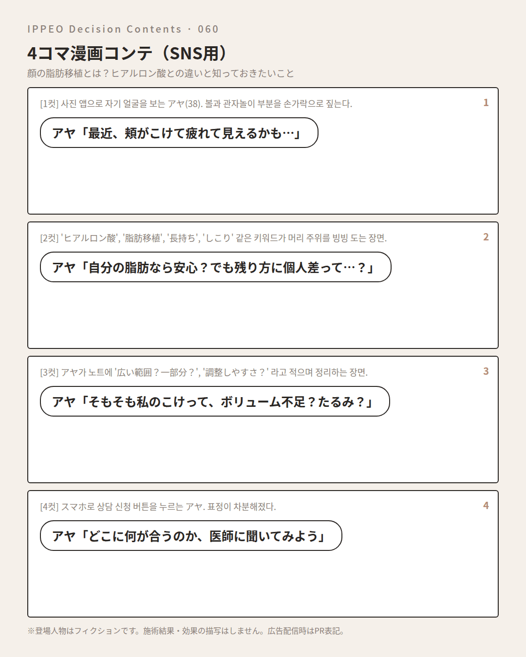 顔の脂肪移植とは？ヒアルロン酸との違いと知っておきたいこと — 4コマで見る